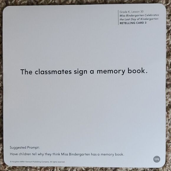 Journeys Kindergarten Retelling Cards Grade K - Picture 4 of 6